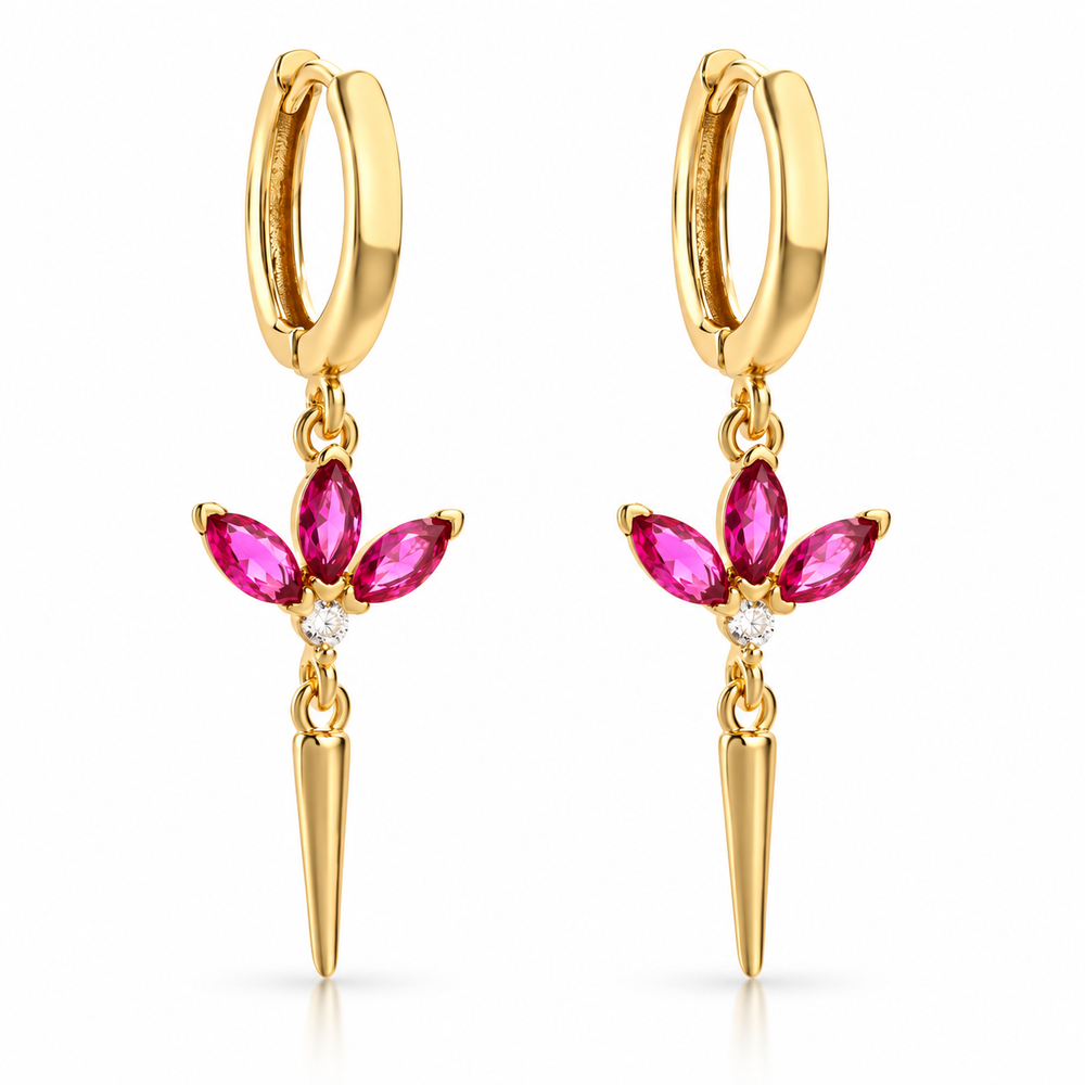Coloured Stone Stud & Hoop Earrings
