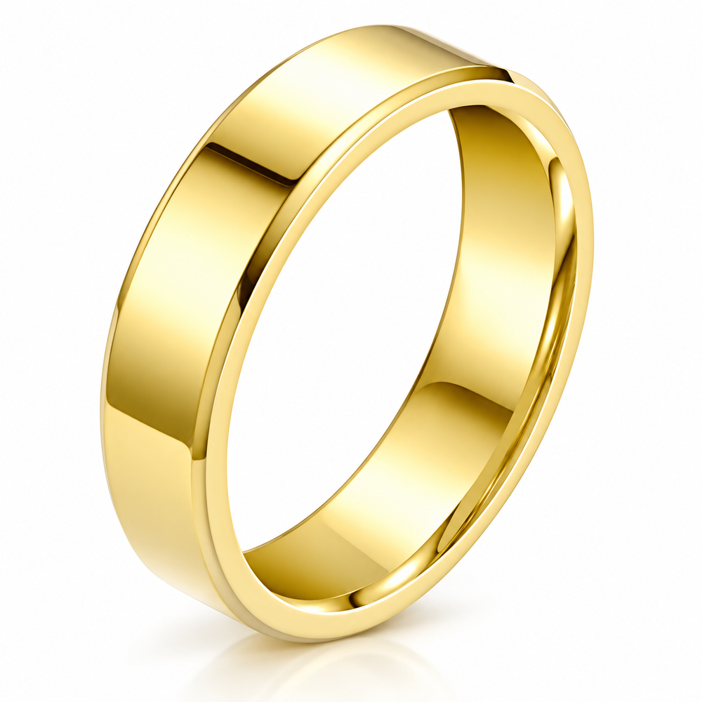 Bevel-Edge Titanium Steel Ring