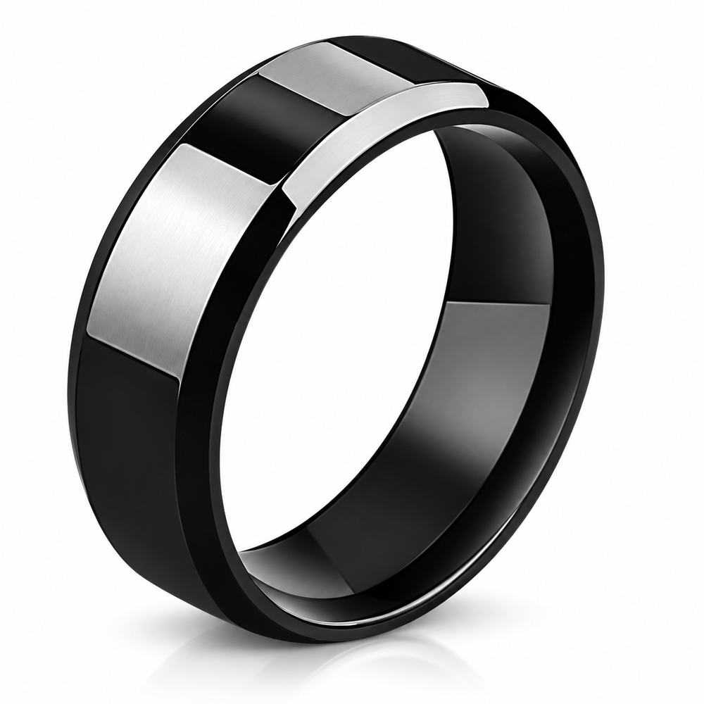Bevel-Edge Titanium Steel Ring